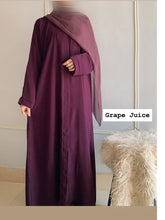 Plain Regular Zoom Front Open Abaya – Grape Juice